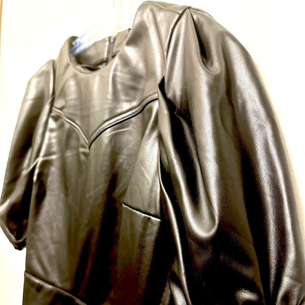 Women’s Faux Leather Midi Dress. Size 8. (Divided H&M)